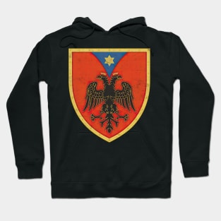 Albania / Faded Vintage Style Eagle Flag Design Hoodie